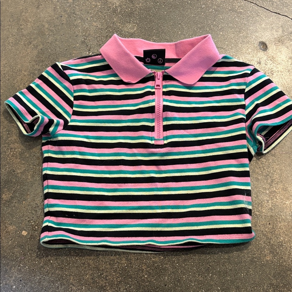 aLab Stripped Cropped Polo - Picture 4 of 10